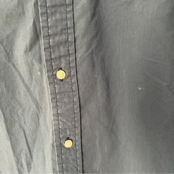 Tommy Hilfiger cobalt blue button up short sleeved shirt, L, logo on pocket. - Picture 7 of 10
